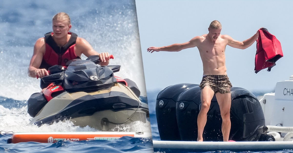 Haaland comemora 26 anos com festa viking em Saint-Tropez
