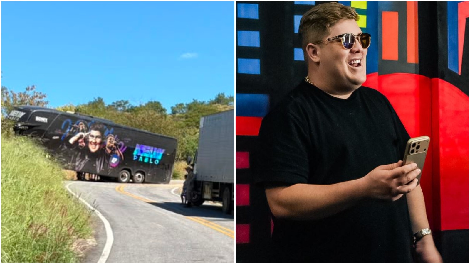 Ônibus com cantor Kelvy Pablo e banda sofre acidente no Ceará