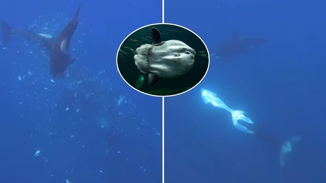 Orcas são filmadas 'picotando' peixe-lua de 2 toneladas em comportamento inédito