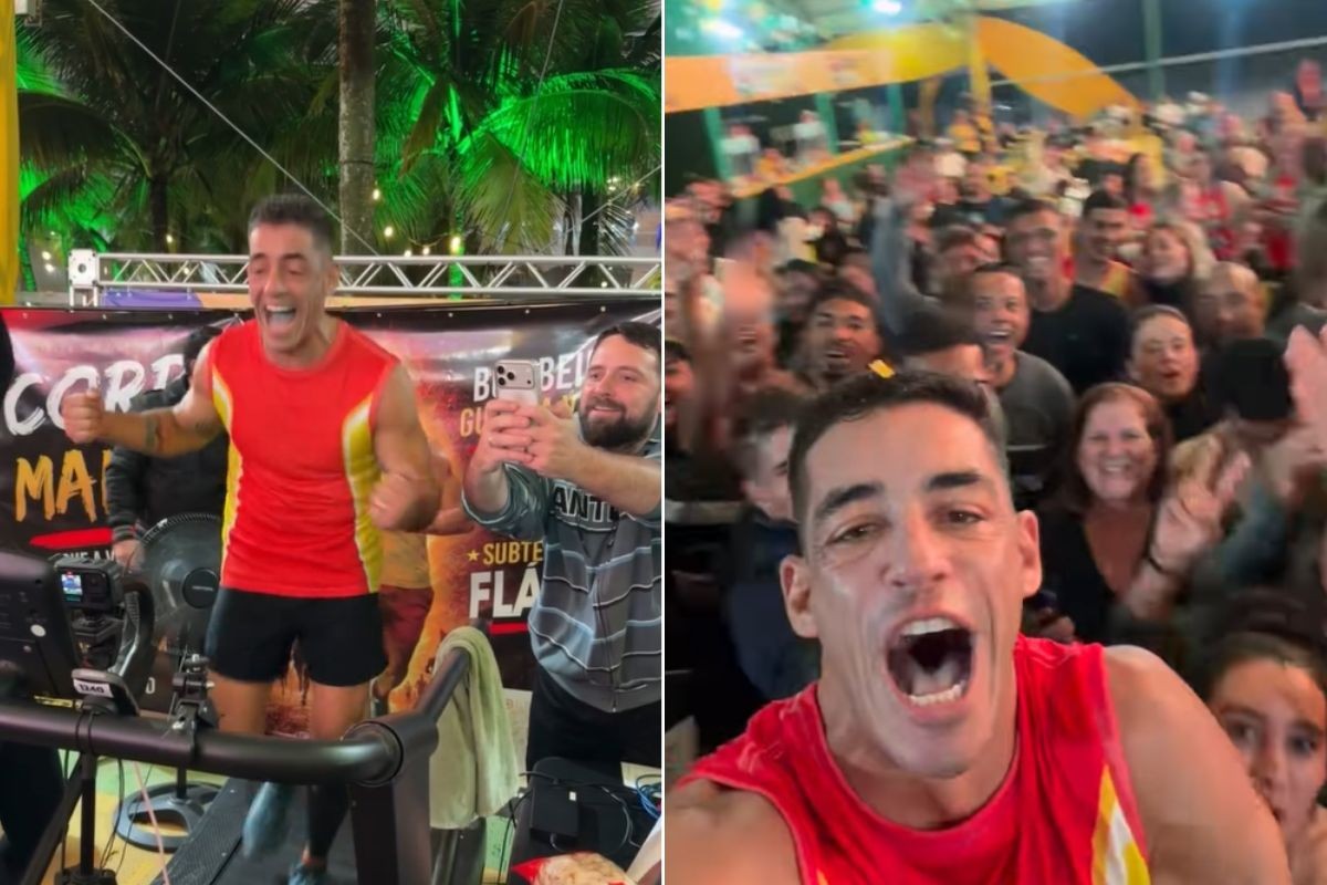 Guarda-vidas corre 201 km em 24h e bate recorde mundial em esteira