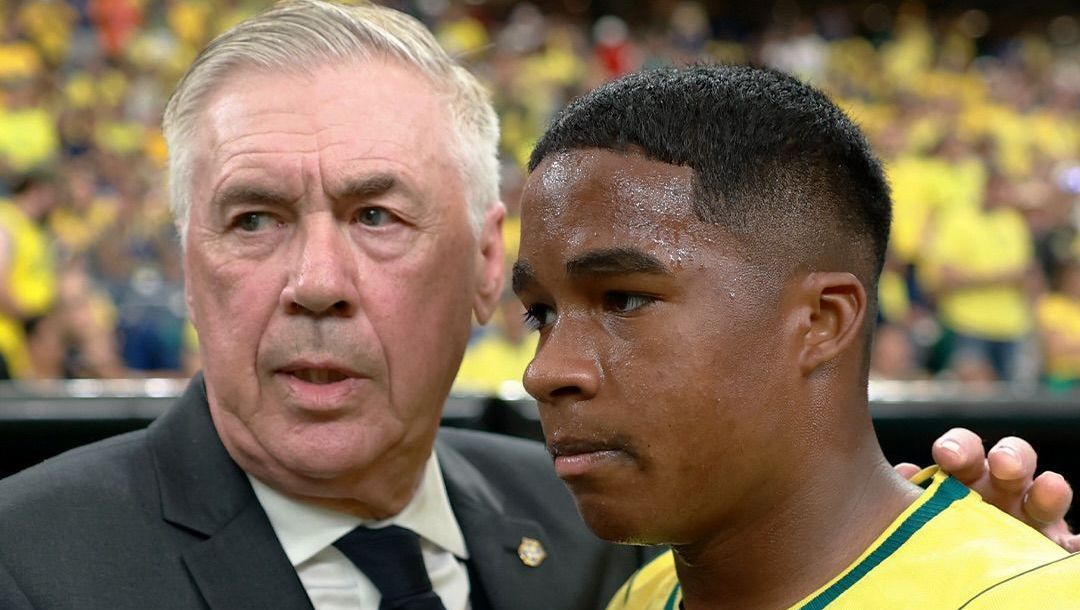 Ancelotti sobre Endrick em virada do Brasil: "Fez um jogo muito bom"