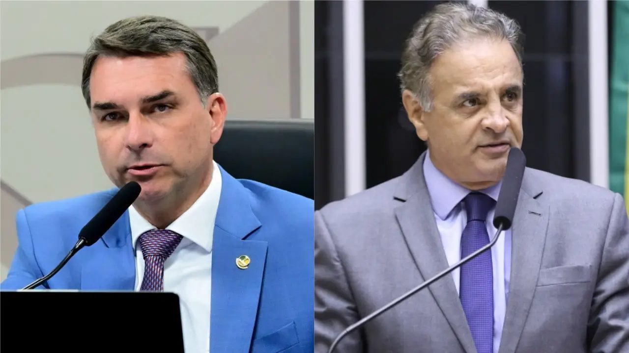 Aécio Neves e Flávio Bolsonaro superam Lula em rejeição, aponta pesquisa